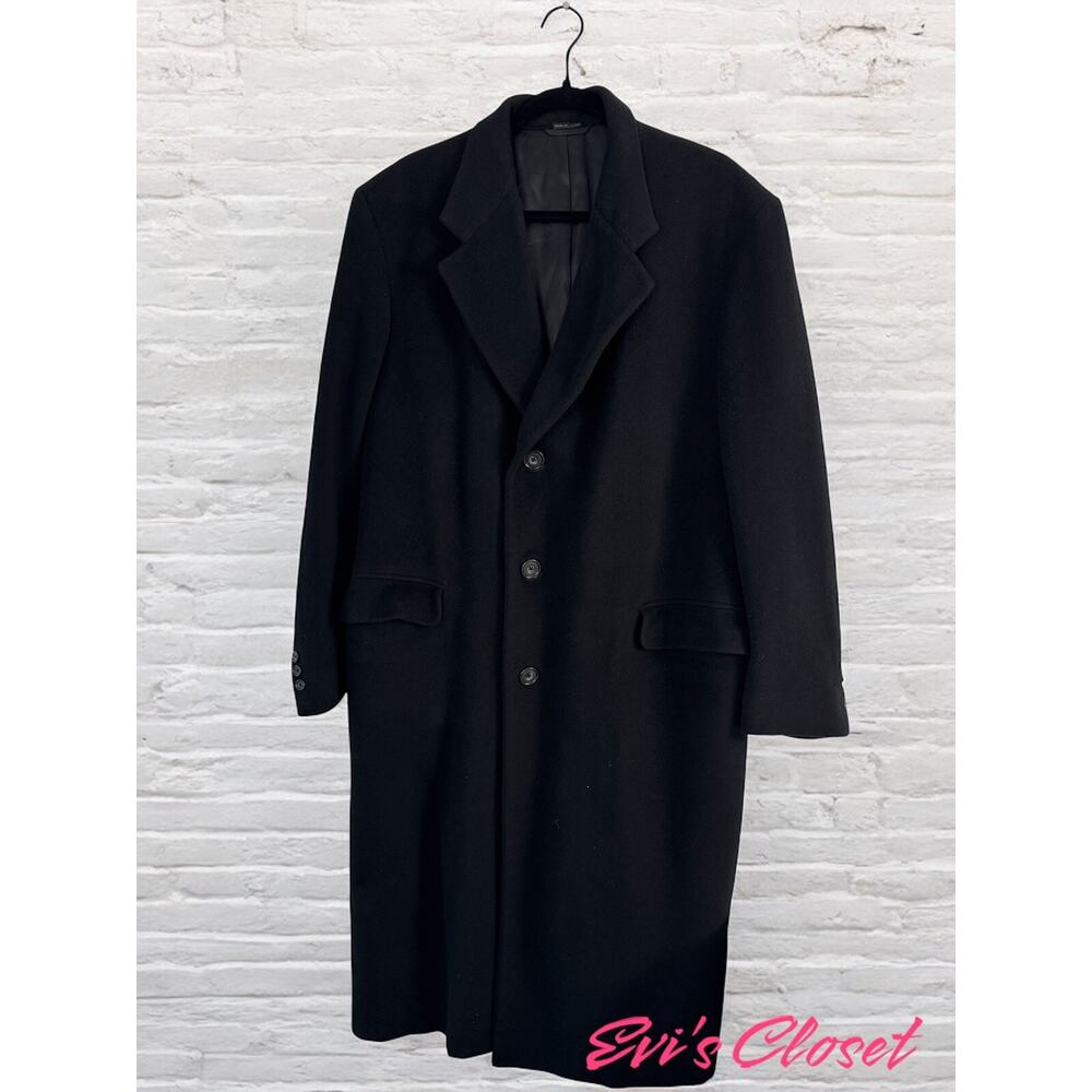 Gerald Austin London New York Vintage Wool Blend Overcoat Trench Coat 46-48 Long